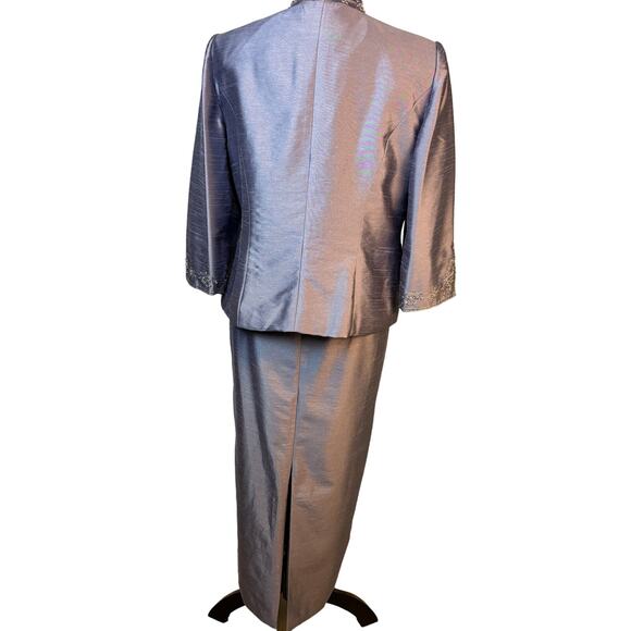 Jessica Howard 2- piece Formal Dress w/ Embellished Jacket Mandarin Collar 10P - Picture 2 of 11